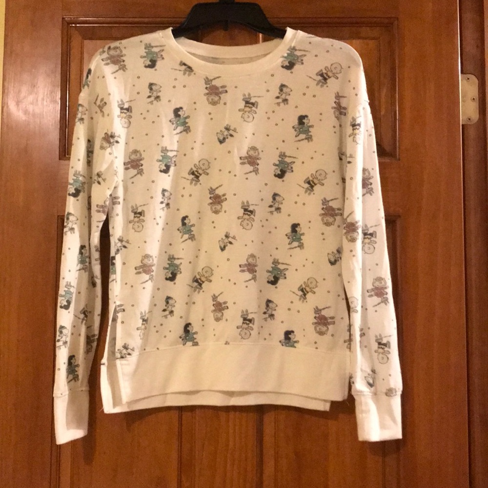 Peanuts ice skating sweatshirt.